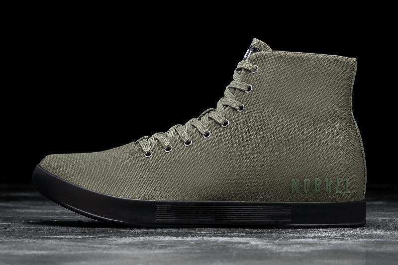 Women\'s Nobull High-Top Ivy Canvas Trainers Dark / Green | SG B2920E